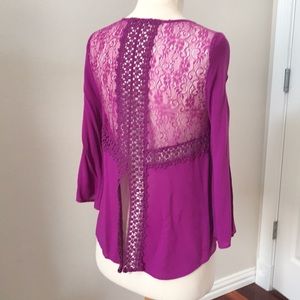 Magenta lace back top